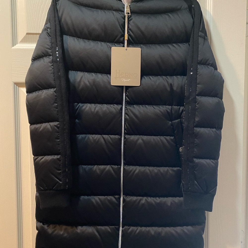 Herno Stylish Black Coat, US Size S, EU size 36 - Picture 2 of 7